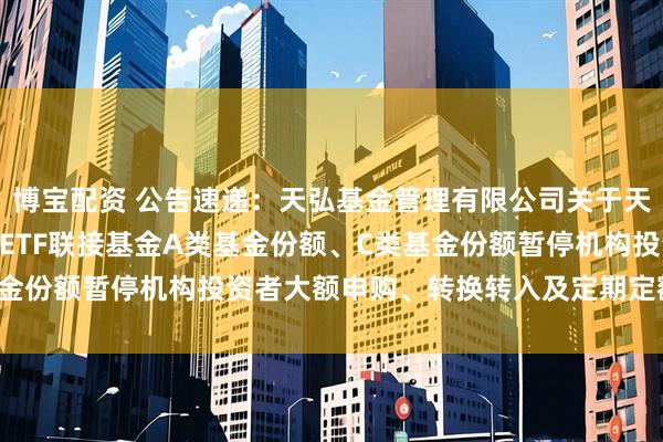 博宝配资 公告速递：天弘基金管理有限公司关于天弘中证红利低波动100ETF联接基金A类基金份额、C类基金份额暂停机构投资者大额申购、转换转入及定期定额投资业务
