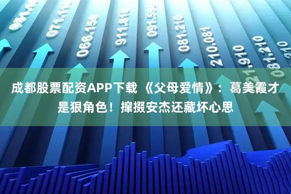 成都股票配资APP下载 《父母爱情》：葛美霞才是狠角色！撺掇安杰还藏坏心思